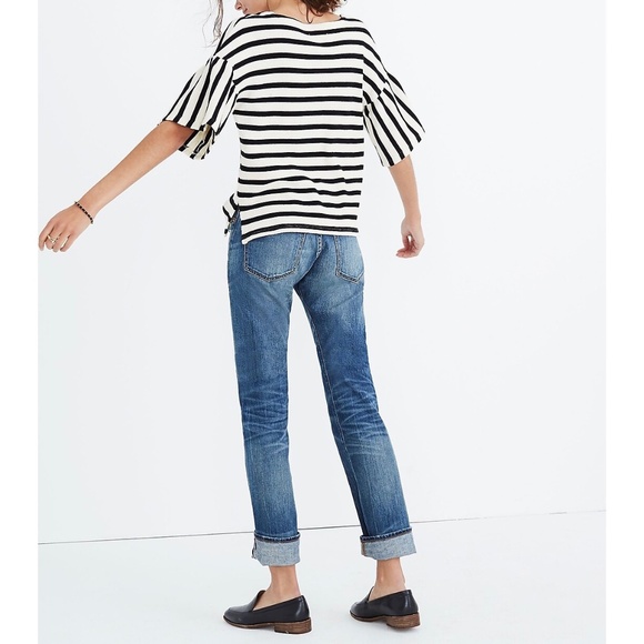 Madewell | Striped Bell Sleeve Textured Knit Comfy Top Shirt Blouse - Picture 3 of 15